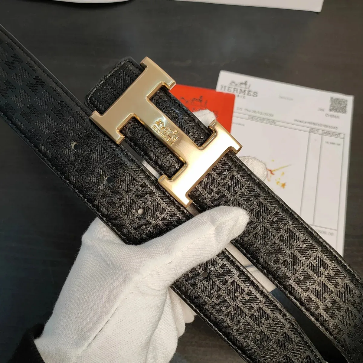 Hermès Black H Buckle Belt