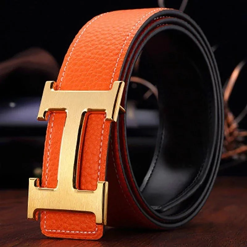Hermès H Orange Leather Belt