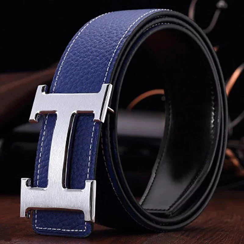 Hermès Blue H Buckle Leather Belt
