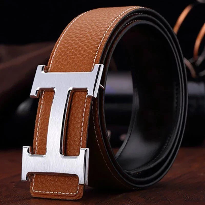 Hermès H Buckle Leather Belt Brown