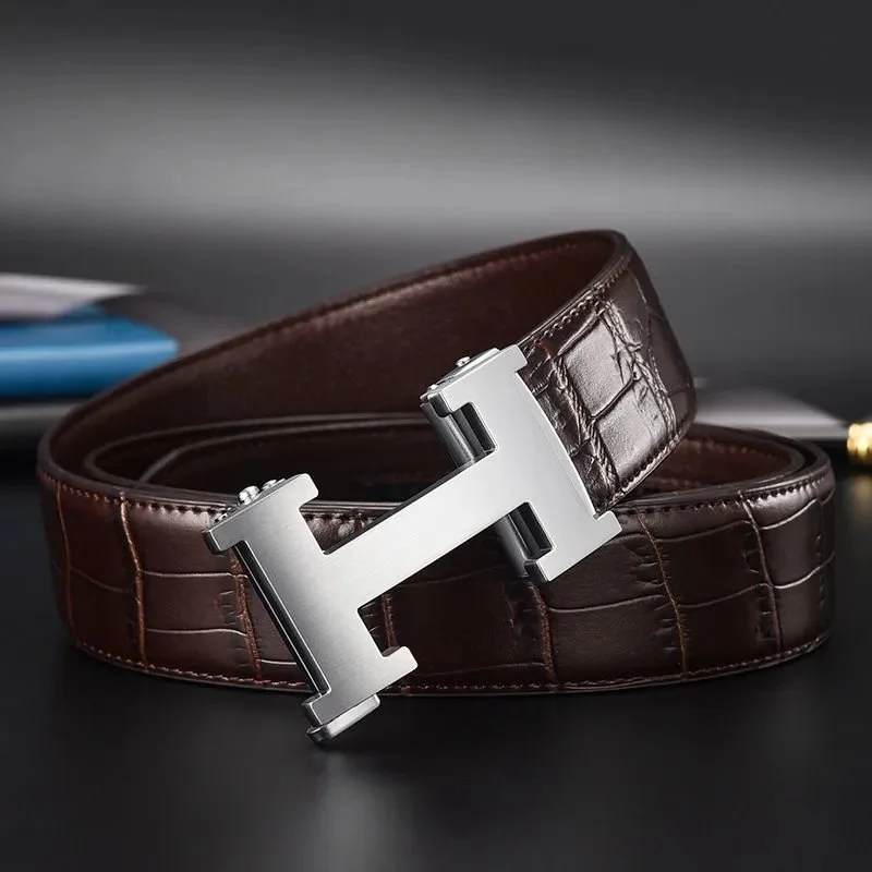 Hermès Crocodile H Buckle Belt Brown Leather