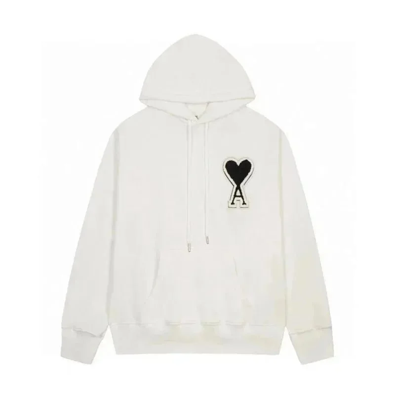 Ami Paris Hoodie White AMI Heart Logo Pullover