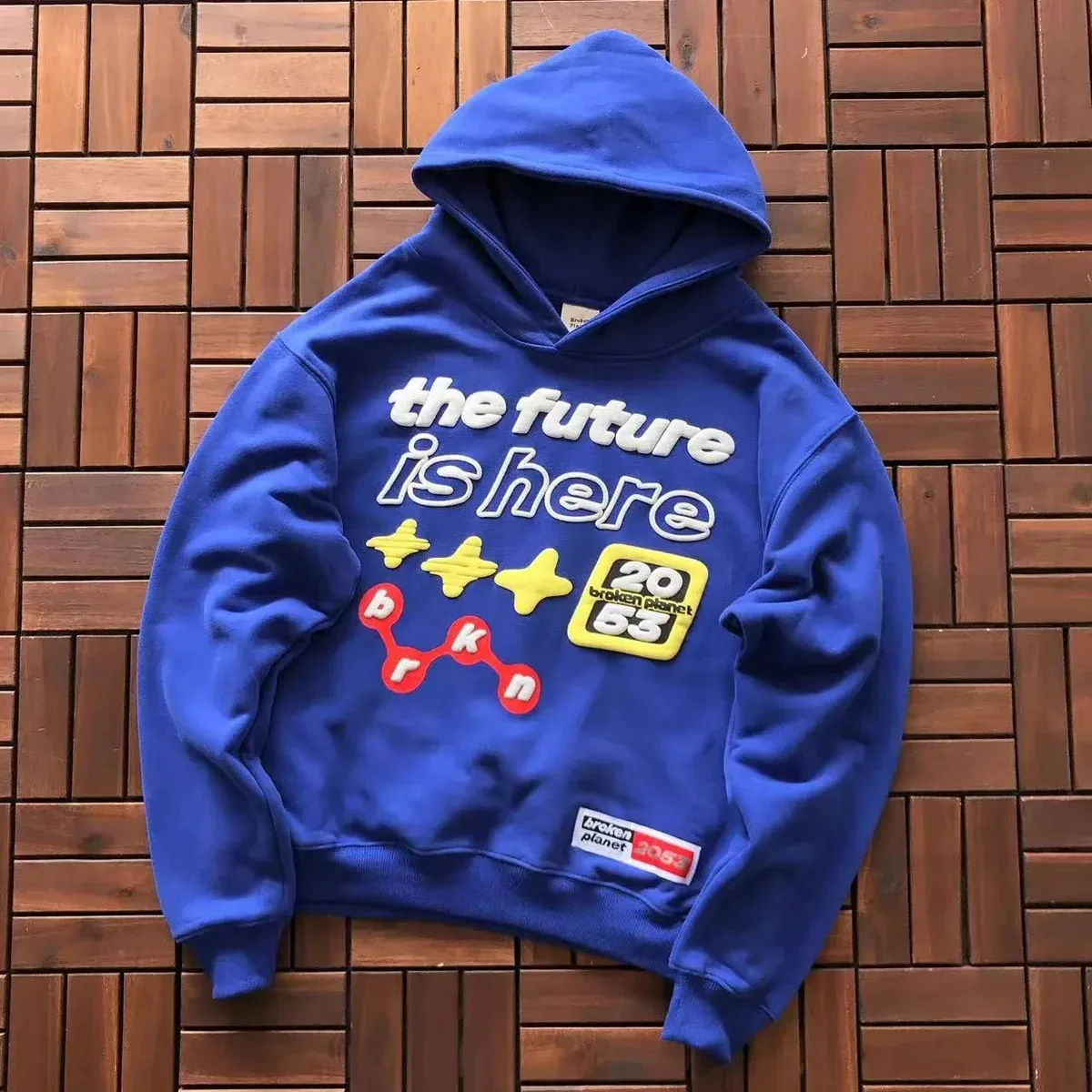 Broken Planet Market The Future Is Here Blue Hoodie