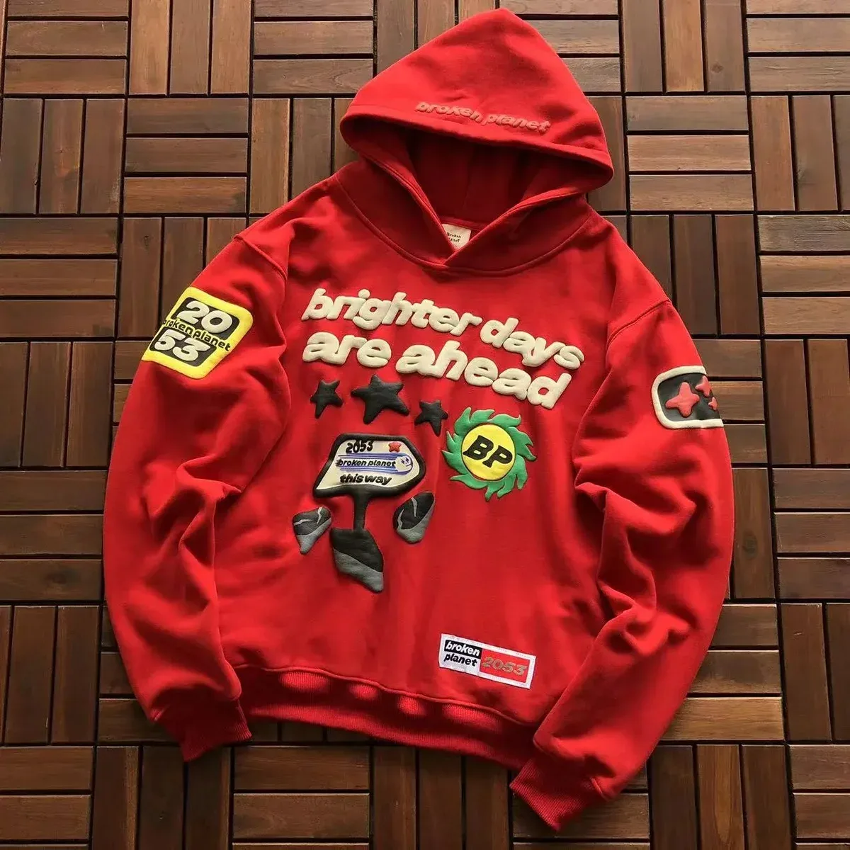 Broken Planet Market Brighter Days Ahead Red Hoodie