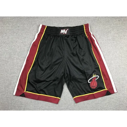 Black Red Miami Heat Basketball Shorts