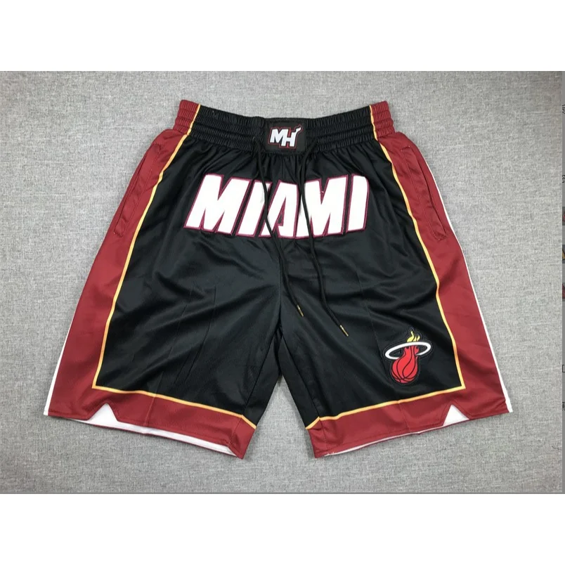 Miami Heat Black Red Basketball Shorts