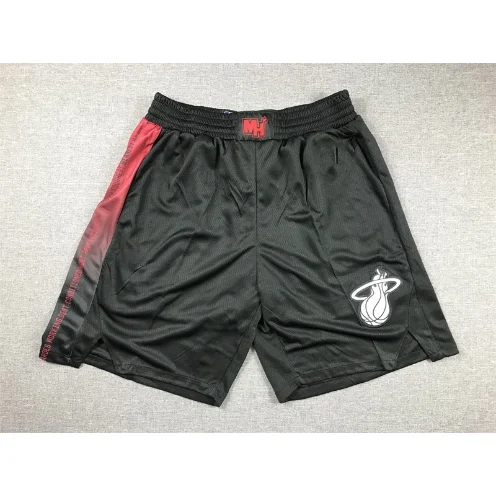 Miami Heat Black Red Side Stripe Shorts