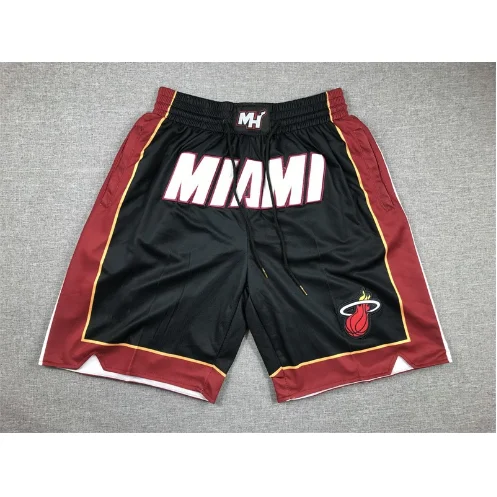 Miami Heat Basketball Shorts Black Red White