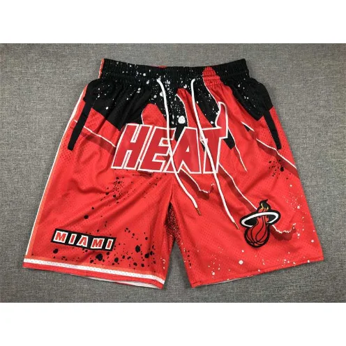 Miami Heat Red Black Spots Basketball Shorts