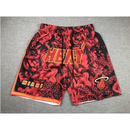 Miami Heat Black Red Printed Shorts