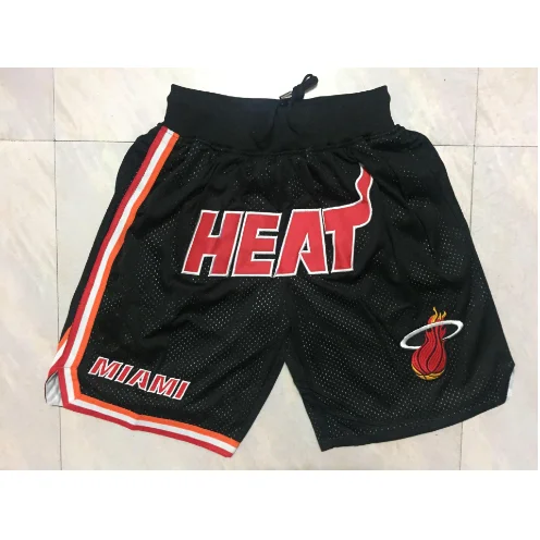 Miami Heat Black Red Shorts Basketball