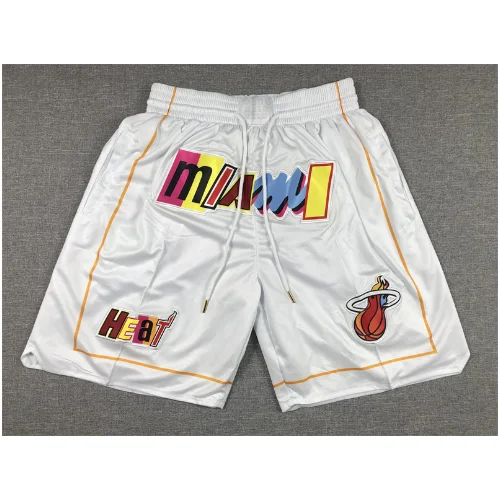 Miami Heat White Shorts Basketball Shorts