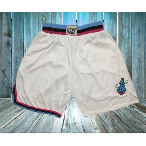 White Miami Heat Shorts Basketball Shorts
