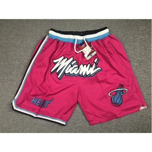 Miami Heat Pink Shorts with White Lettering