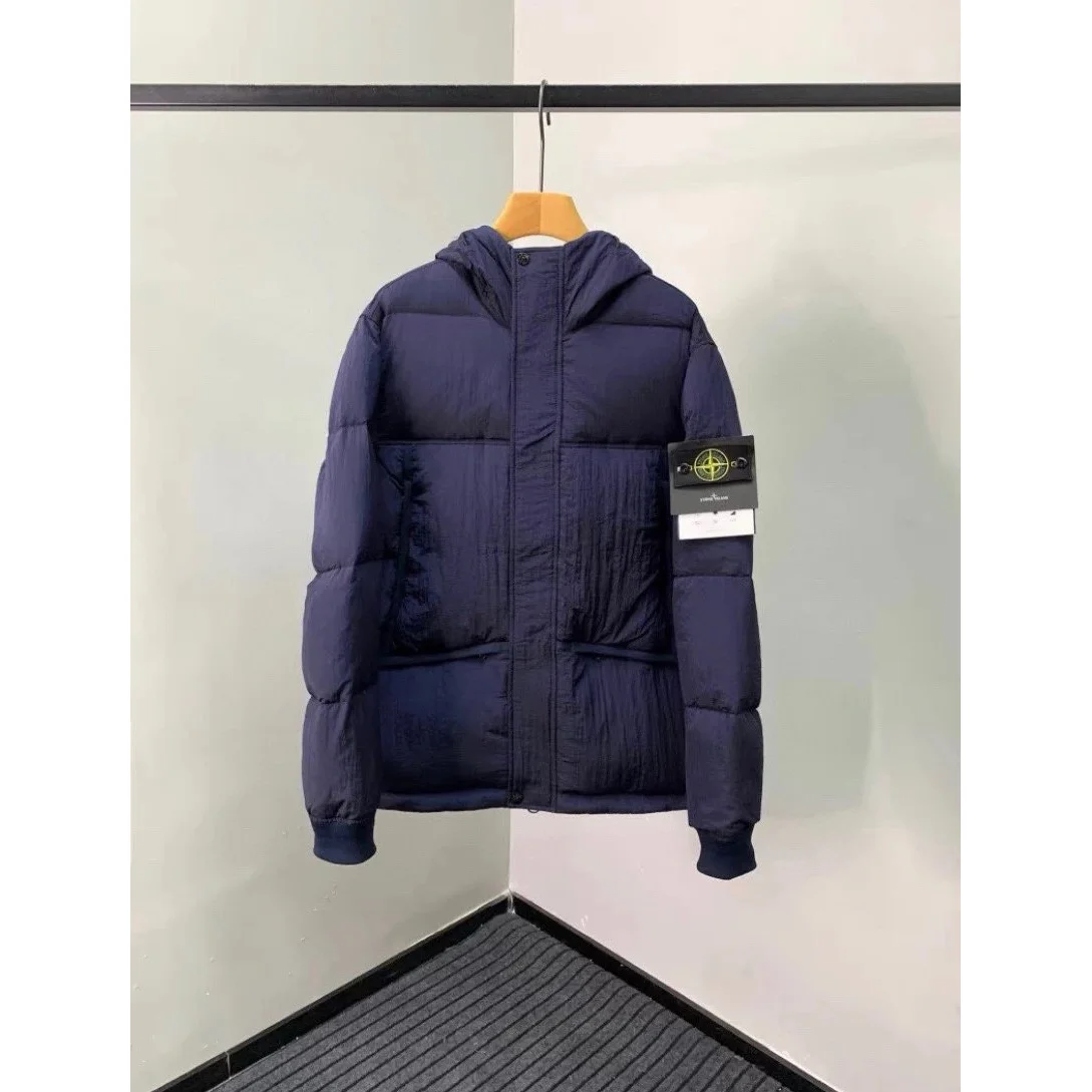 Stone Island 68-15 Navy Hooded Puffer Jacket