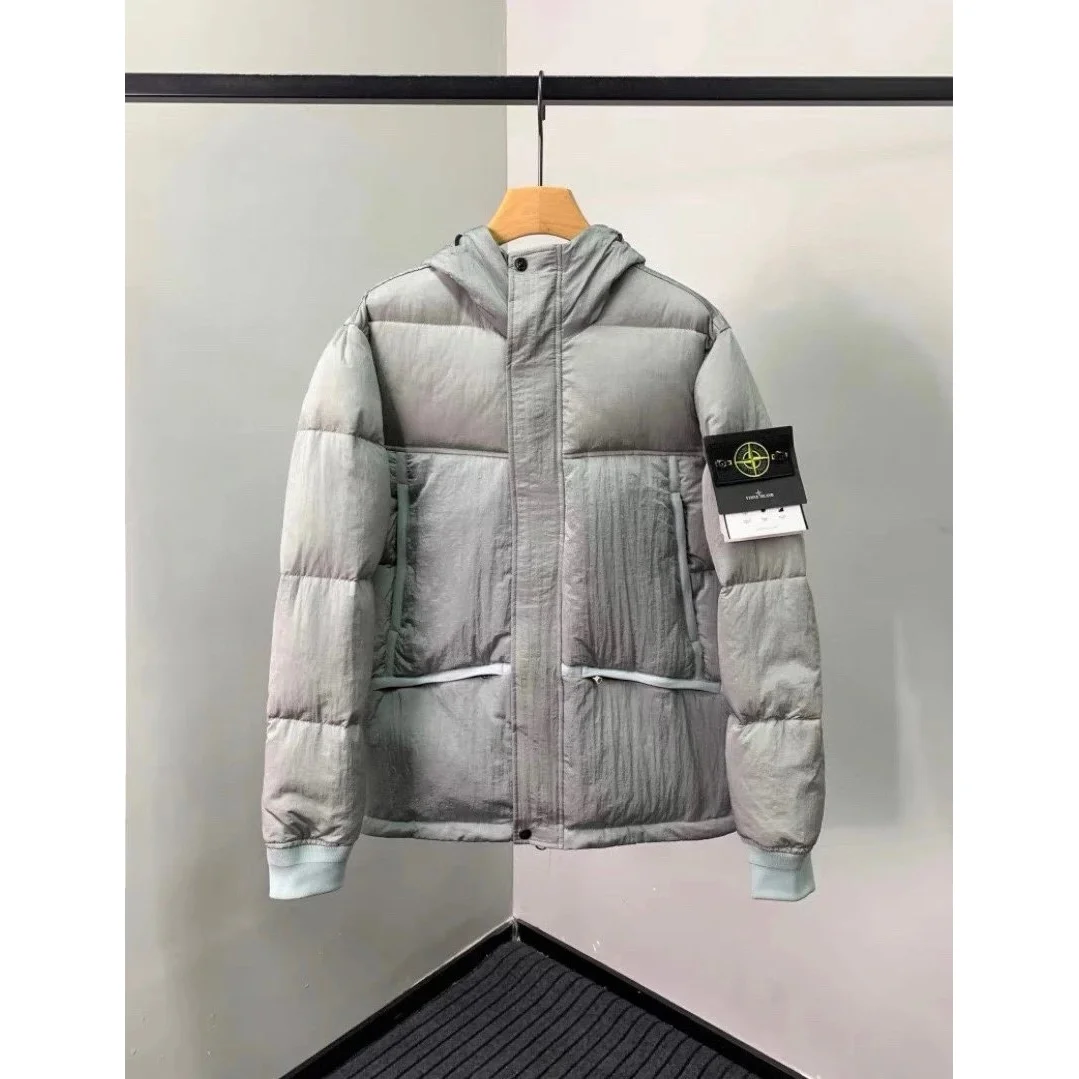 Stone Island 68-15 Grey Hooded Puffer Jacket