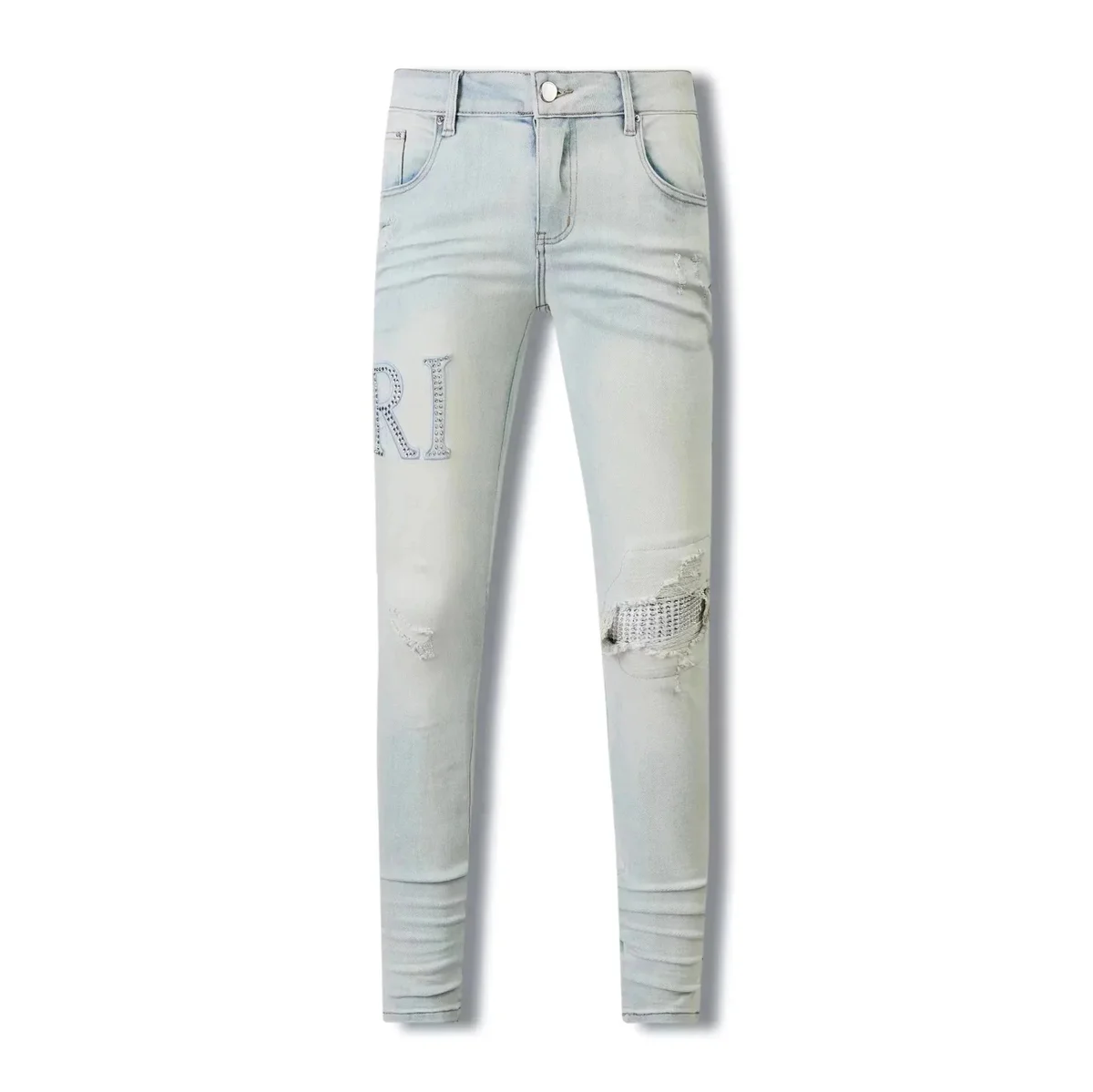 Light Blue Riri Jeans with Rhinestone Detail