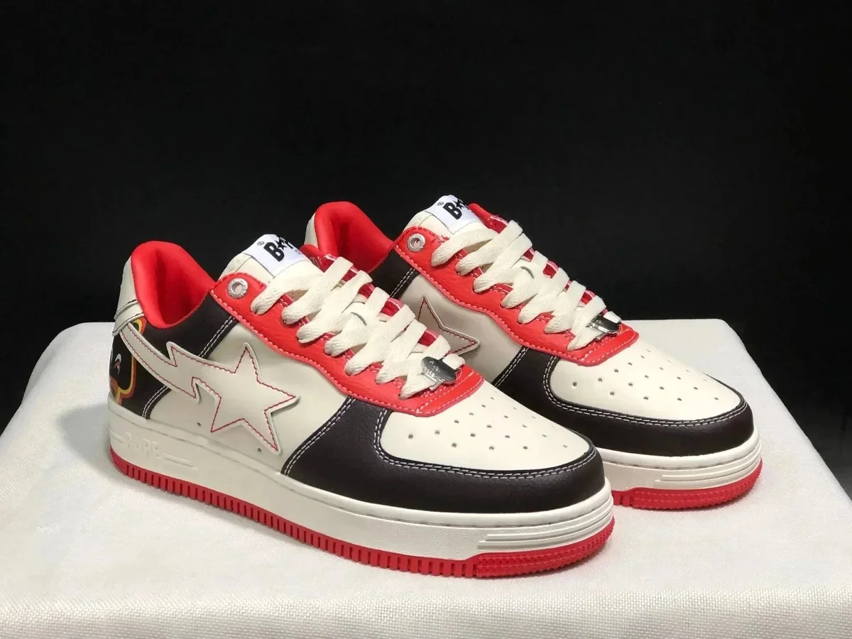 A Bathing Ape A Bathing Ape BAPE STA Red/White/Black Sneakers Red - 1