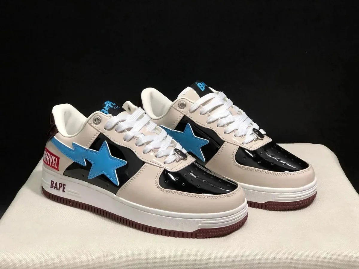 A Bathing Ape BAPE STA Marvel Beige/Blue Sneakers