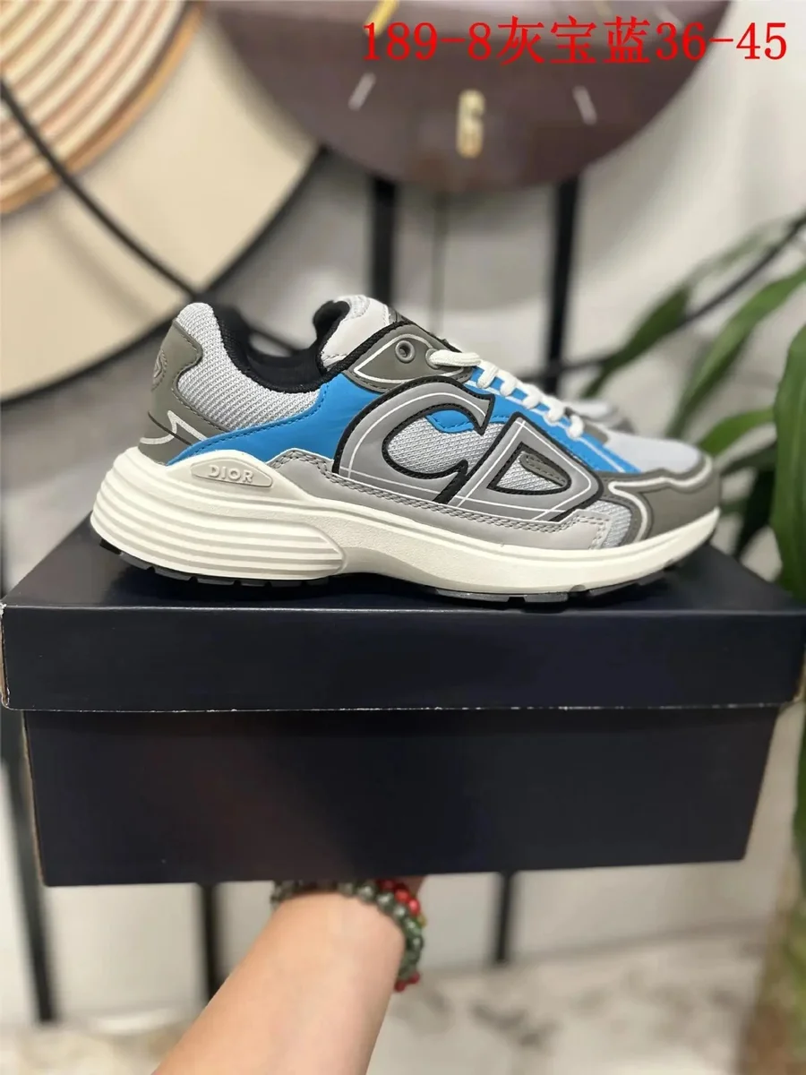 Dior CD Logo Grey Blue Sneakers