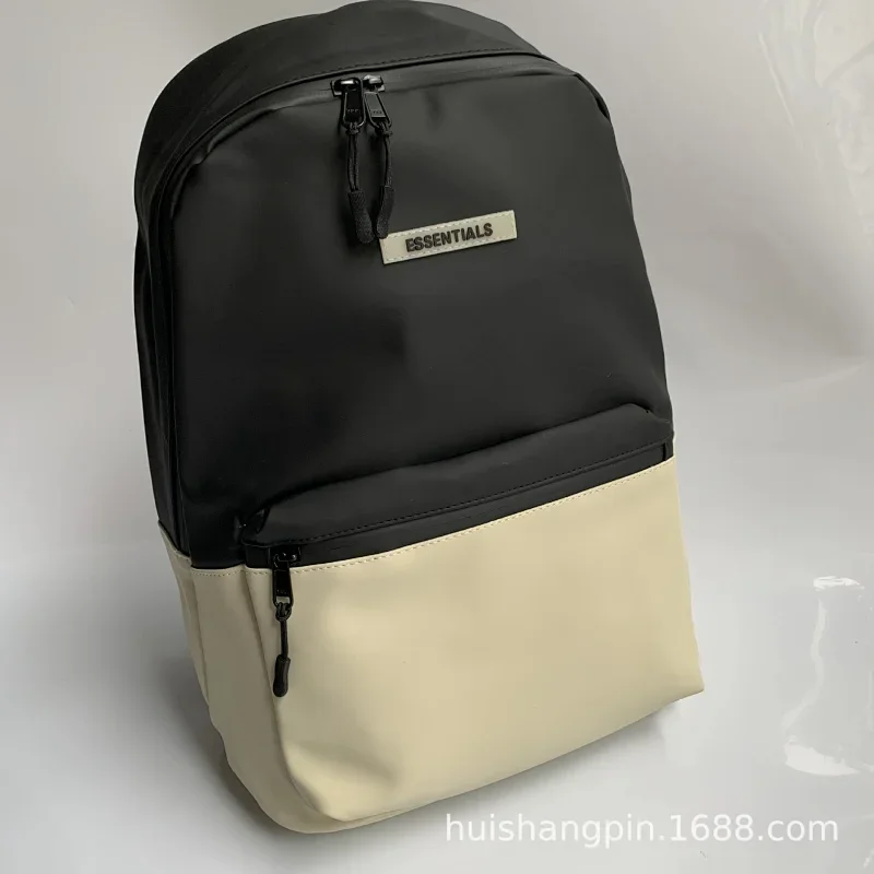 ESSENTIALS Black & Beige Backpack