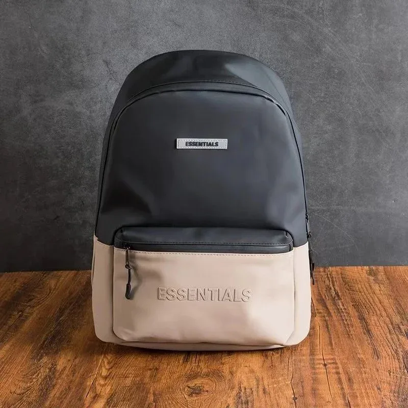 ESSENTIALS Black & Beige Backpack