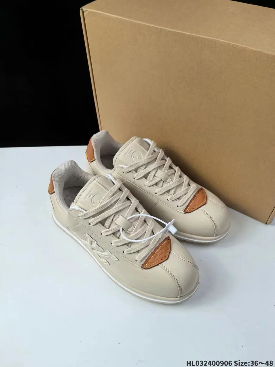 Louis Vuitton LV Trainer Beige Leather Sneakers
