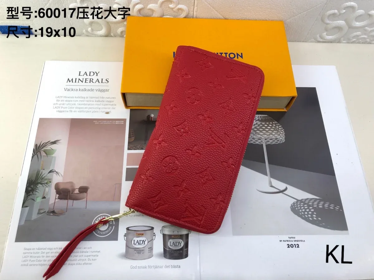 Louis Vuitton Neverfull Red Leather Wallet