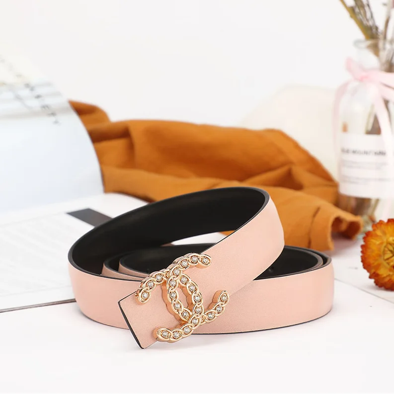Chanel C-3 Pink Leather Belt