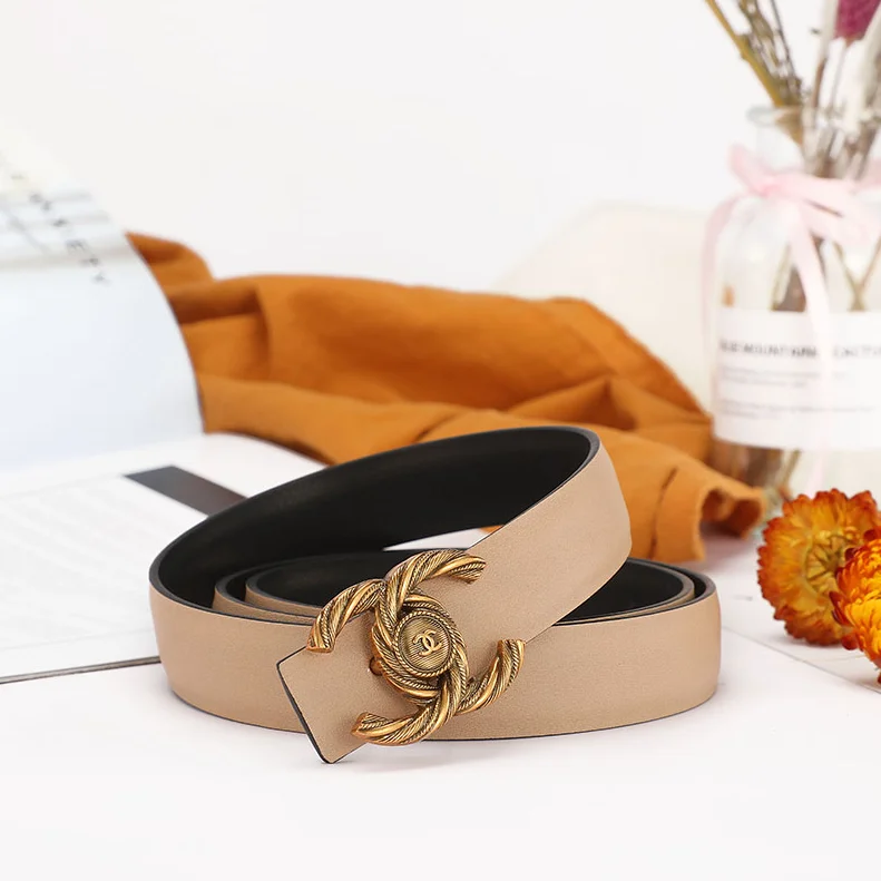 Chanel Beige CC Logo Belt