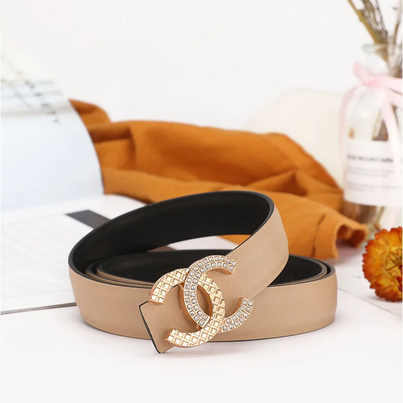 Chanel D-1杏色 Belt with CC Buckle