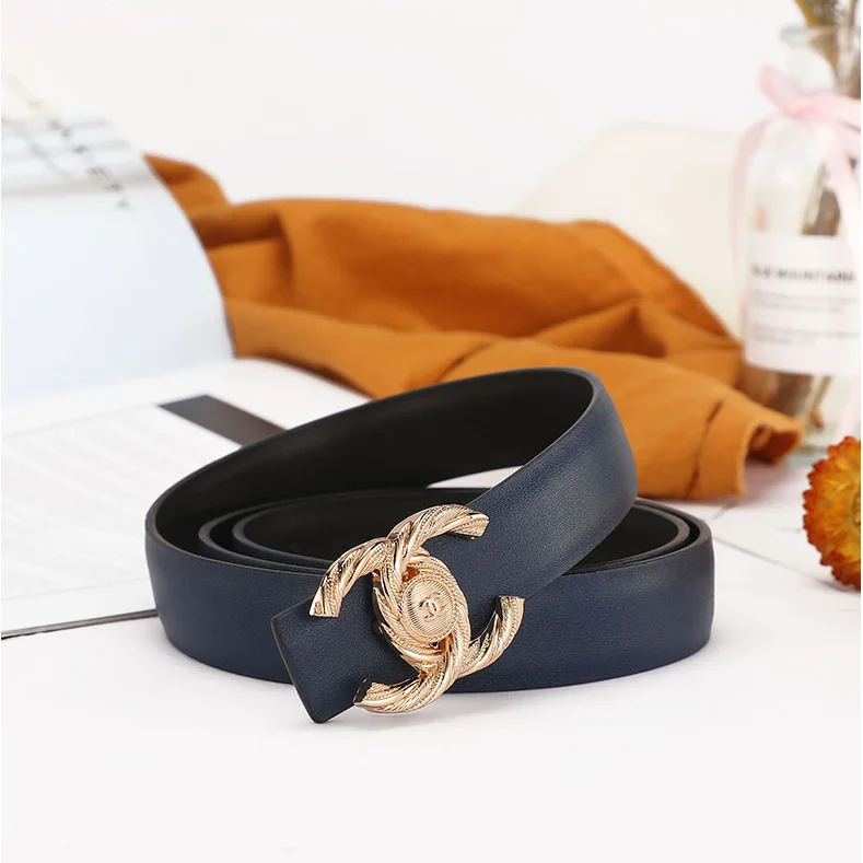 Chanel Classic Logo Navy Belt