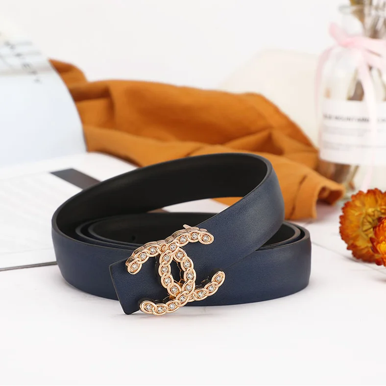 Chanel C-2 Blue CC Buckle Belt