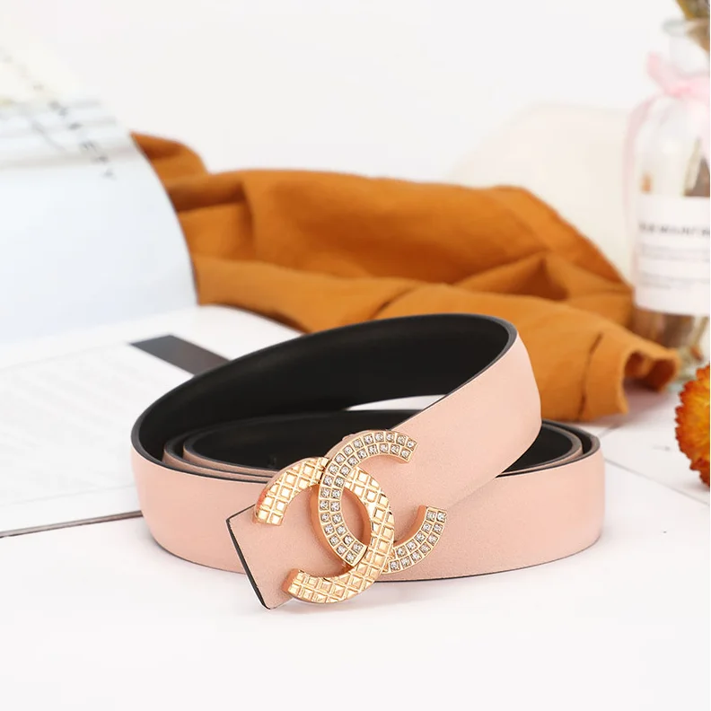 Chanel D-6 Pink CC Logo Belt