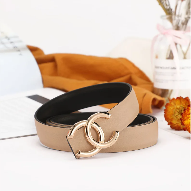 Chanel B-3杏色 CC Logo Belt