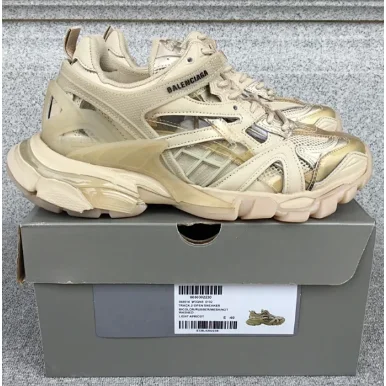 Balenciaga Track.3.0 Triple S Gold Beige Sneakers