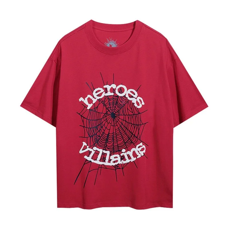 Heroes Villains Red Spider Web T-Shirt