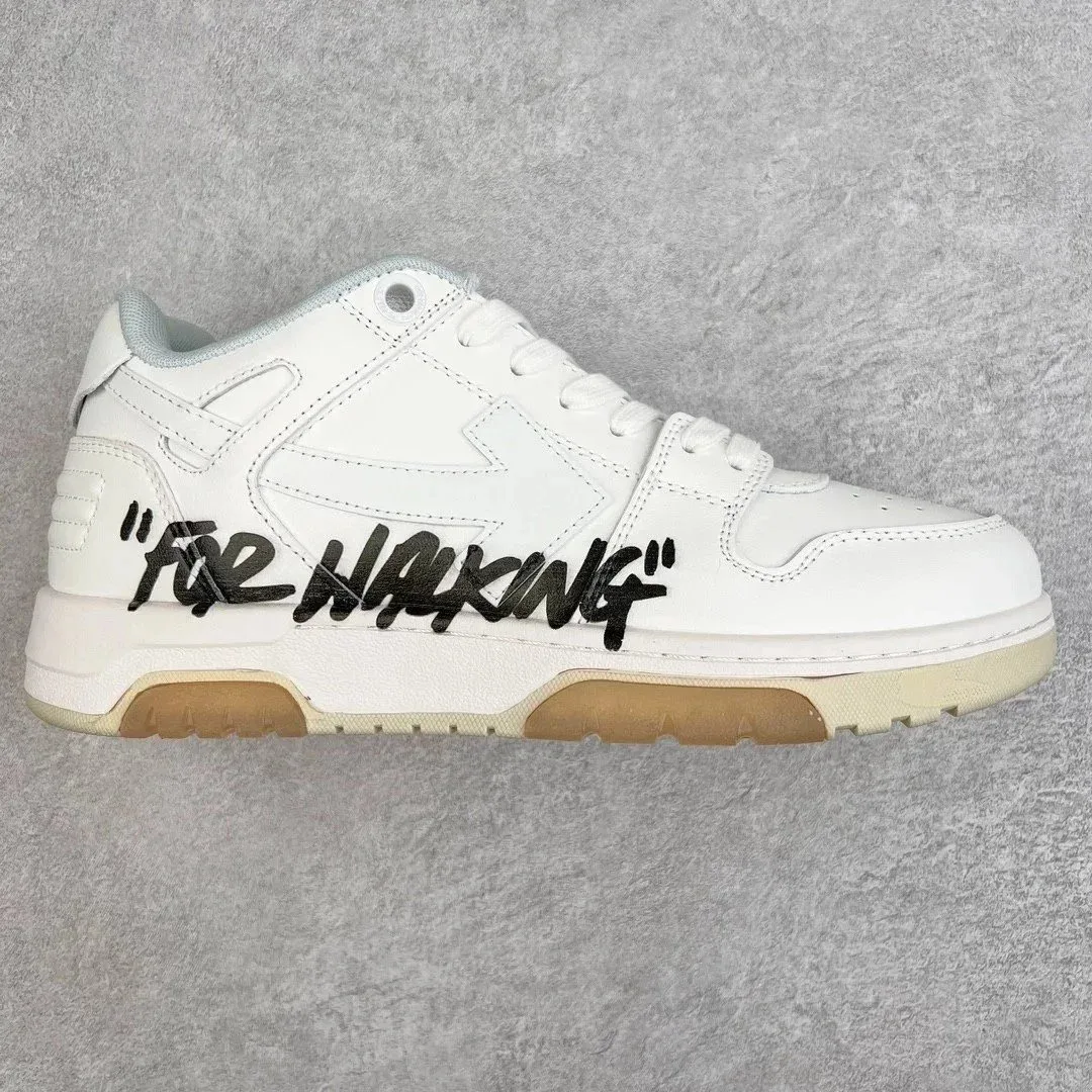 Off-White OW100 For Walking White Black Text Sneakers