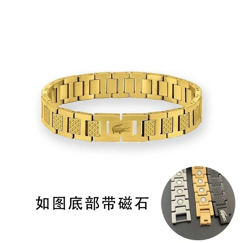 Crocodile Gold Men's Bracelet with Magnetic Clasp