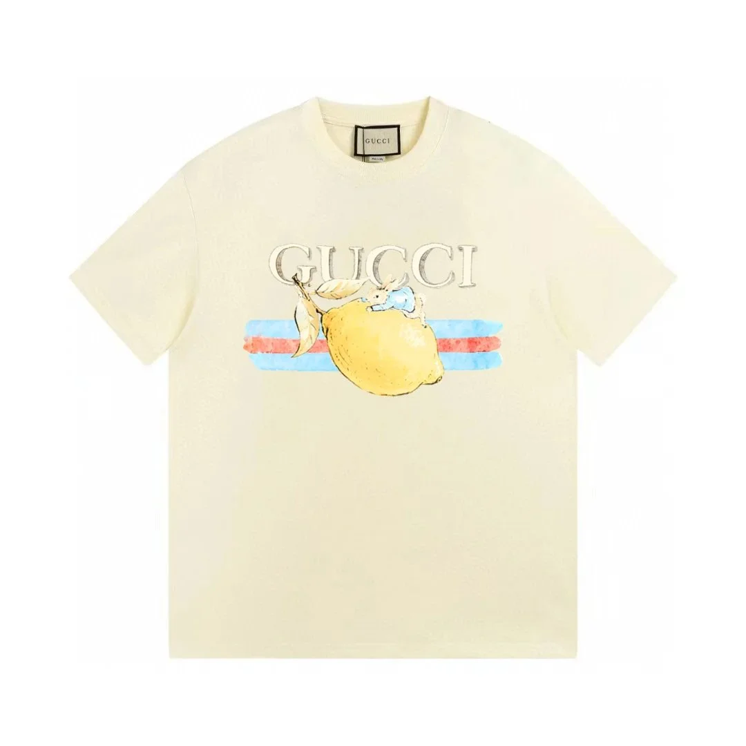 Gucci Lemon Print T-Shirt Cream