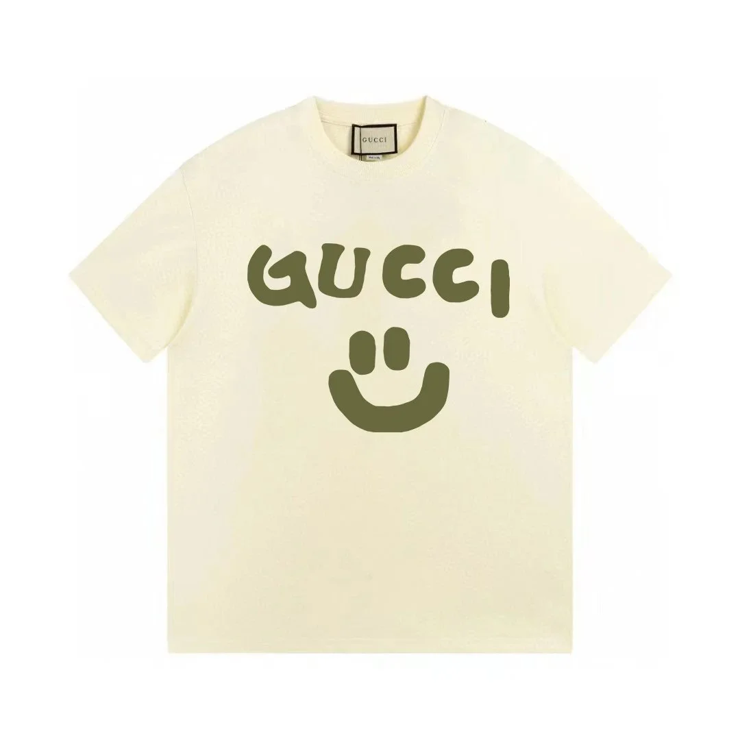 Gucci Smile Print T-Shirt Cream