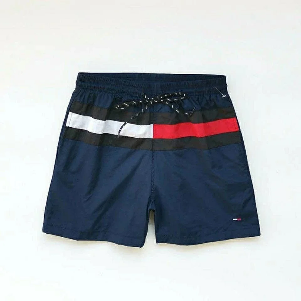 Tommy Hilfiger Navy Blue & Stripe Swim Shorts