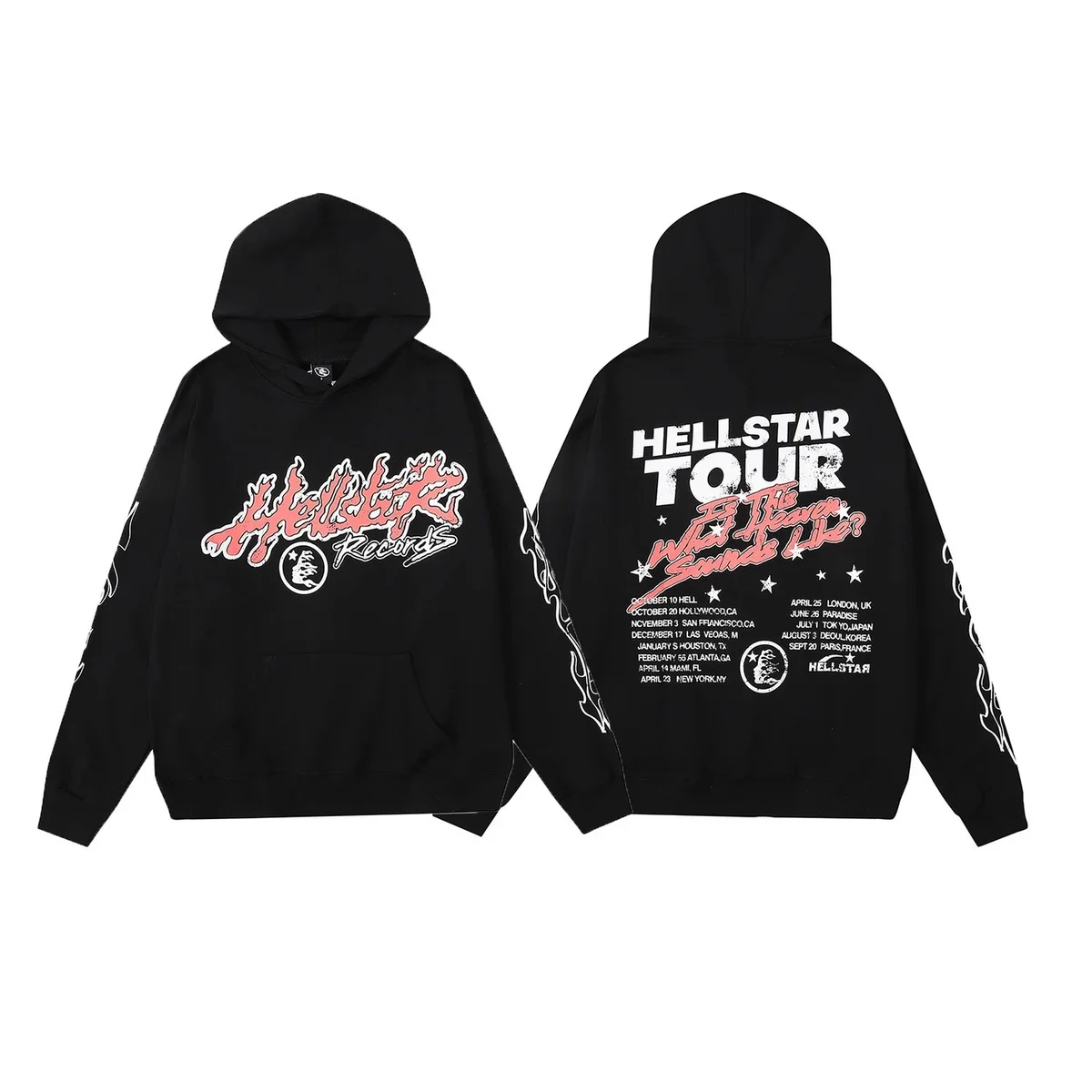 Hellstar What The Heaven Sounds Like Hoodie Black Streetwear