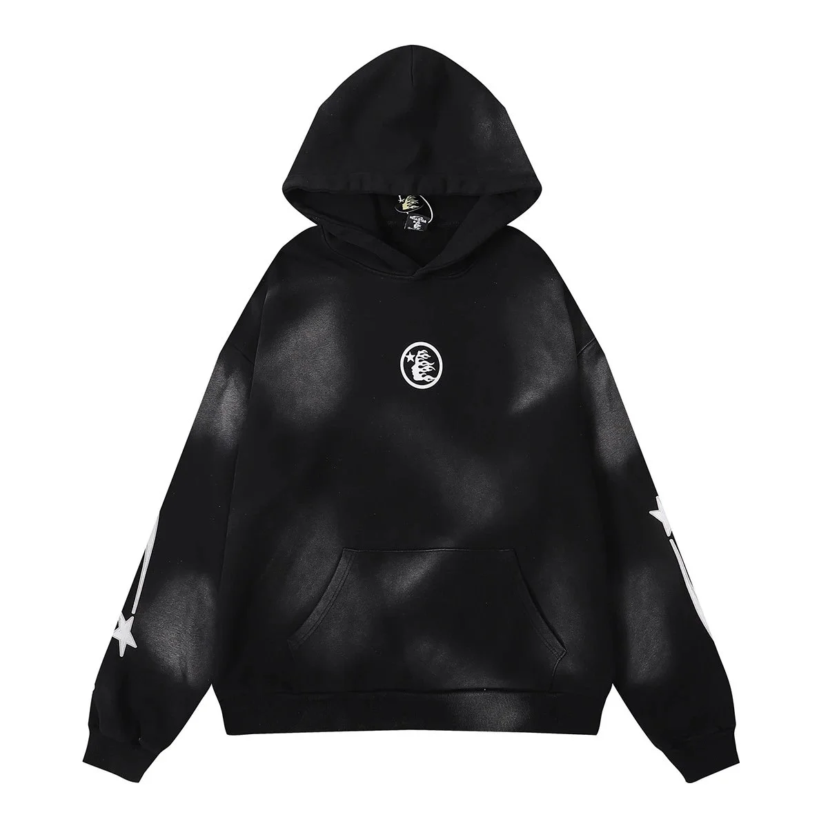 Black Star Print Oversized Hoodie