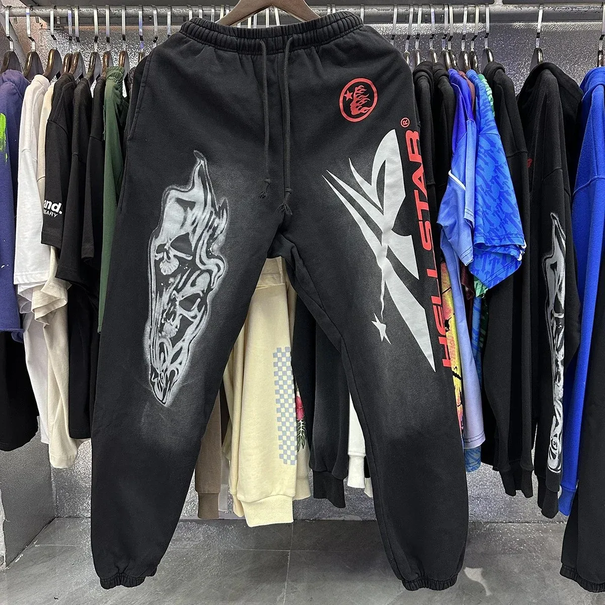 Hellstar Black Skull Print Sweatpants