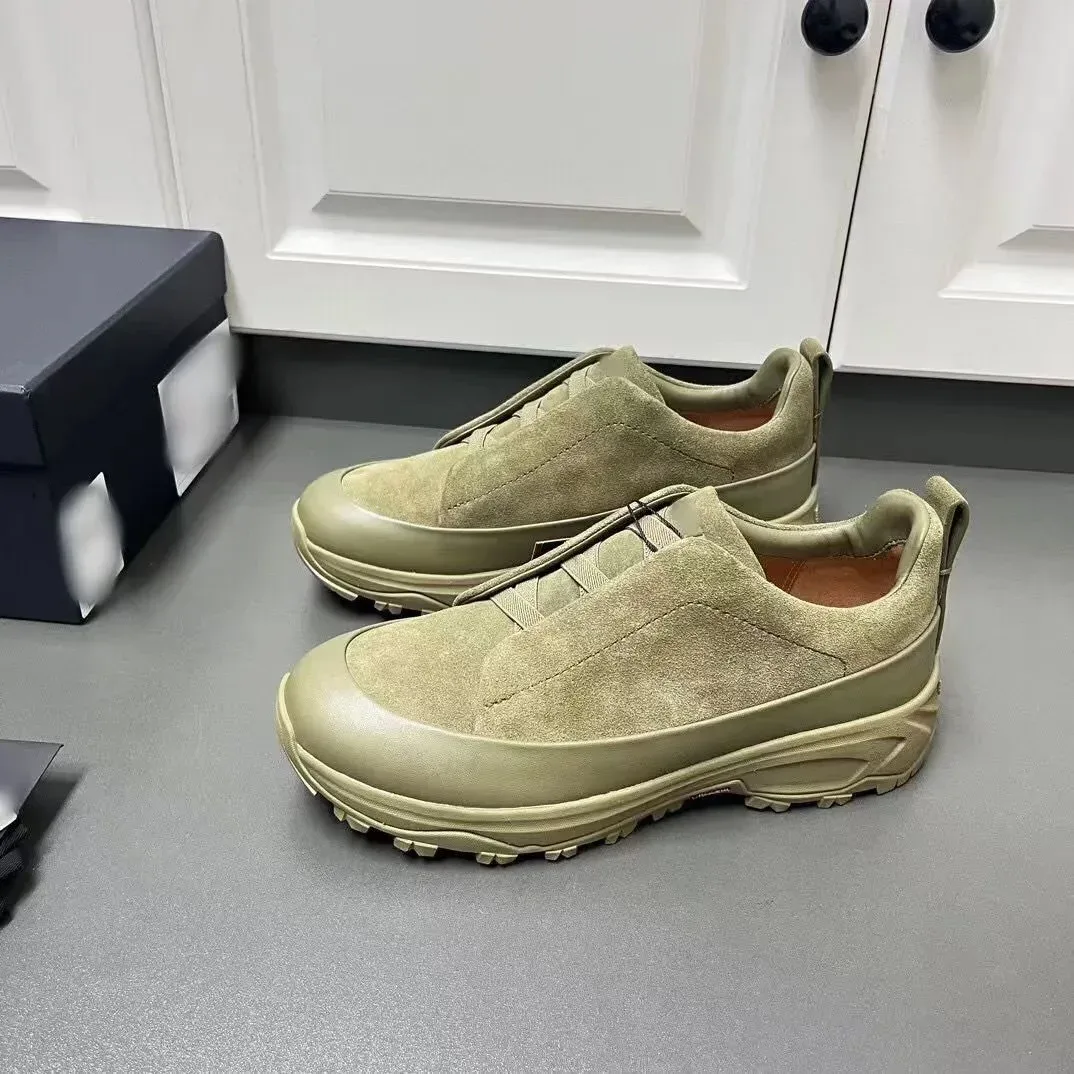 Unisex Suede & Rubber Sneakers Olive Green