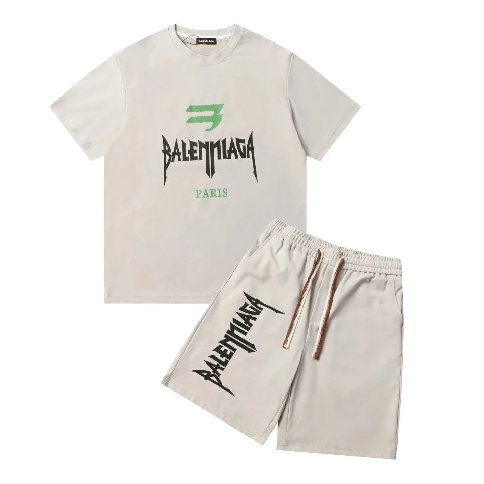 Balenciaga Paris Beige Logo Co-ord Set