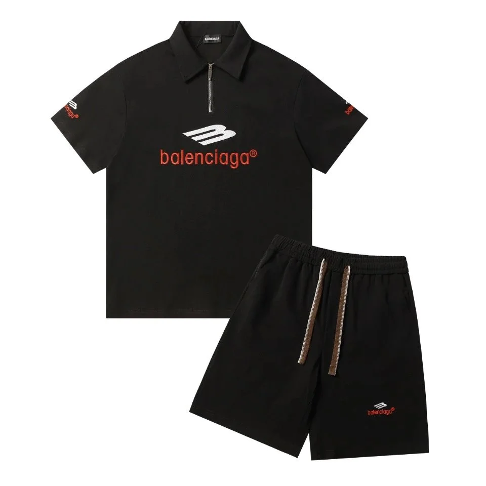Balenciaga Tennis Club Black Polo & Shorts Set