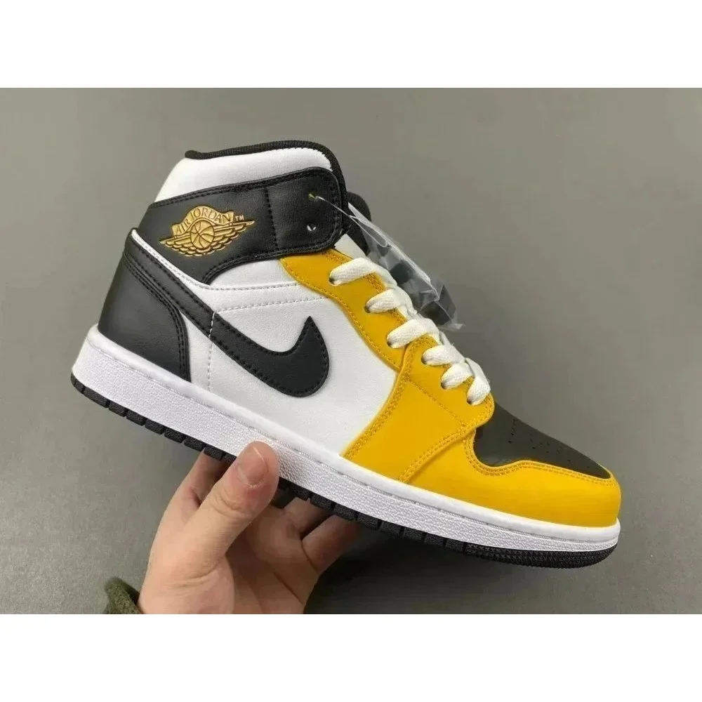 Nike Air Jordan 1 Mid Sail/University Gold/Black Sneakers