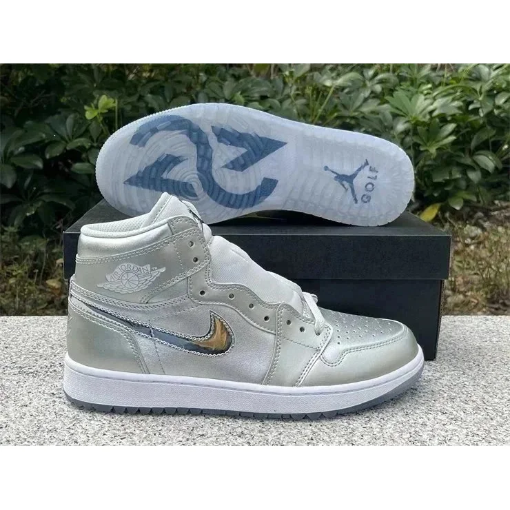 Nike Air Jordan 1 Golf Silver Metallic Sneakers